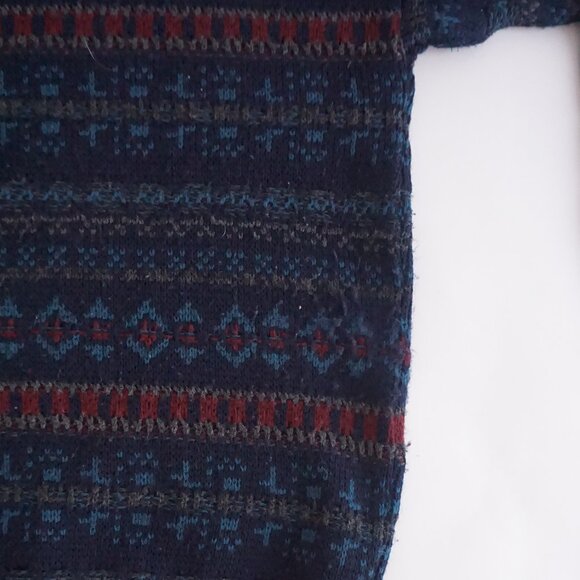 Vintage Van Heusen Navy Maroon Biggie Cosby Eclectic Knit Crewneck Sweater L - Picture 5 of 9